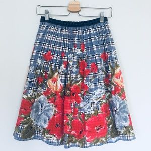 Anthropologie Picnic Blue Plaid Skirt Odille